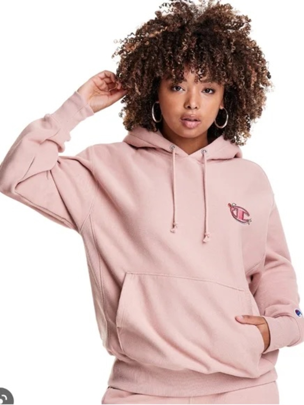 KNC Beauty x Champion Pink Cozy Pullover Hoodie